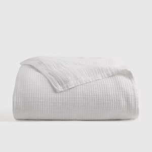 NWOT QUINCE Organic Ribbed Cotton Coverlet Full/Queen White 4440